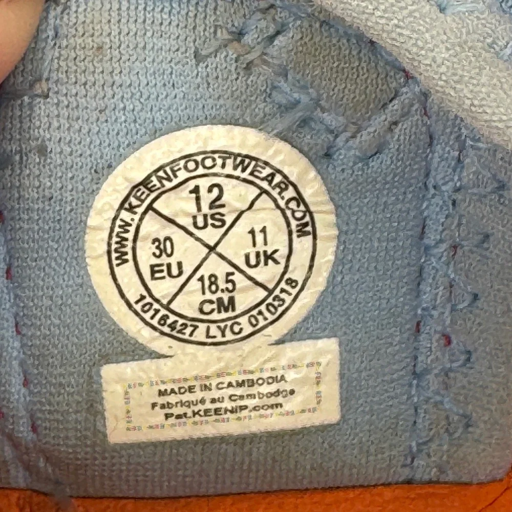 KEEN Seacamp II CNX Kids Sandals Pink Orange Striped Water Shoes Size 12 1016427